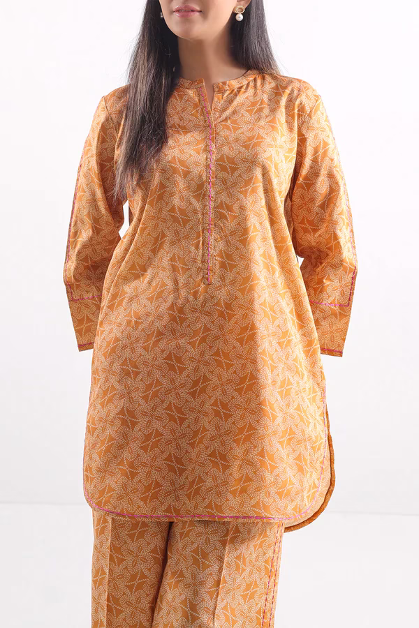 Annisafashion | Printed Lawn Stitched 2 Piece (Shirt/Trouser) | Mustard - Image 6