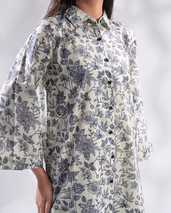 Unstitched Printed Lawn 2 Piece (Shirt/Trouser)| Ivory | Saya | Annisafashion