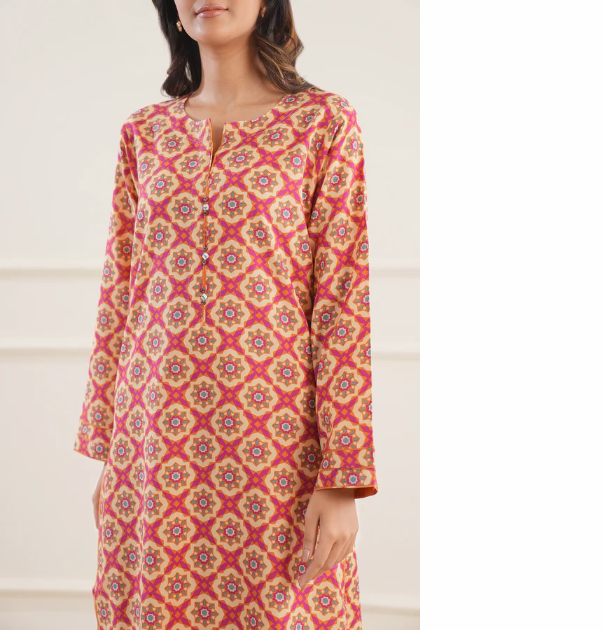 SAYA Printed Lawn Stitched 2 Piece (Shirt/Trouser) | Pink - Image 4