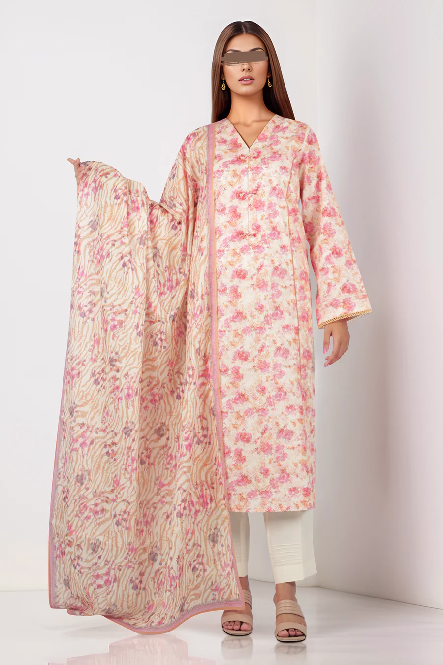 PINK Lawn Stitched Printed | Stylish 3-Piece PRET | Annisafashion