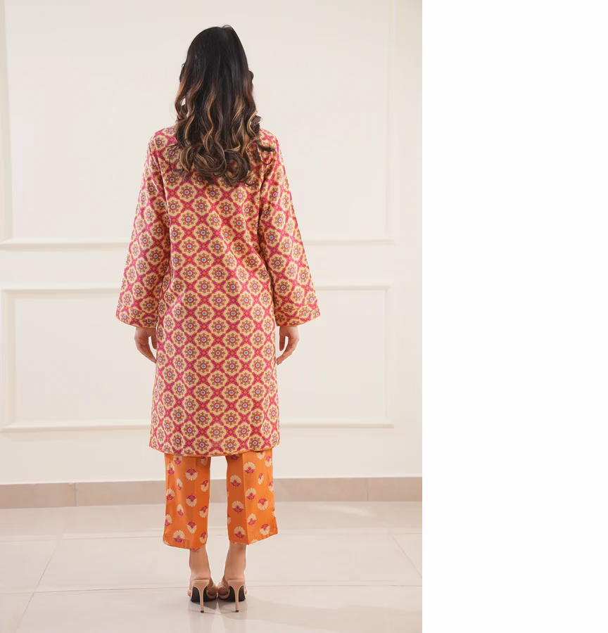 SAYA Printed Lawn Stitched 2 Piece (Shirt/Trouser) | Pink - Image 5