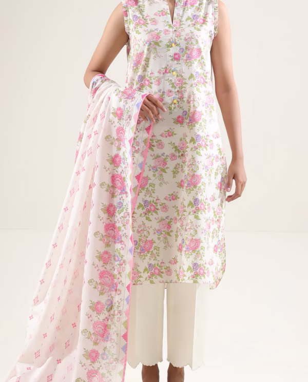 Unstitched 2-Piece Lawn Suit – Ivory | Saya | Annisafashion