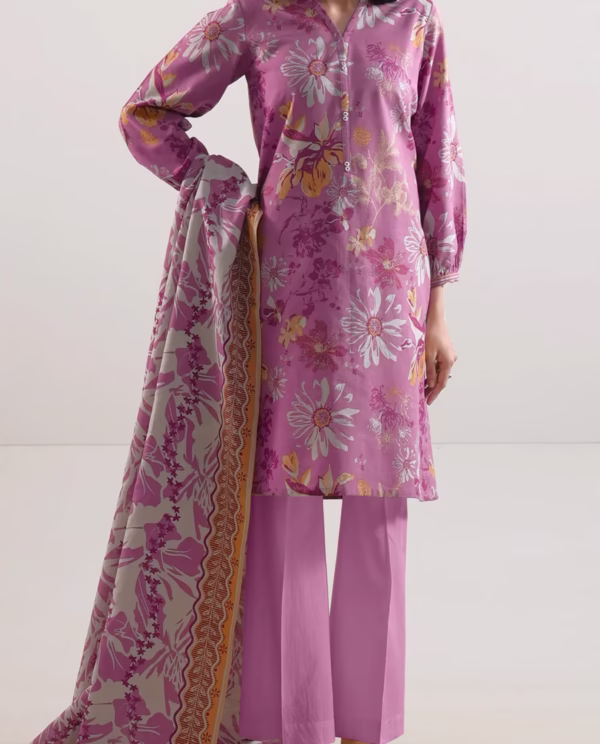 Printed Cotton Khaddar Unstitched 3 Piece | Pink Power |  Saya | Annisafashion