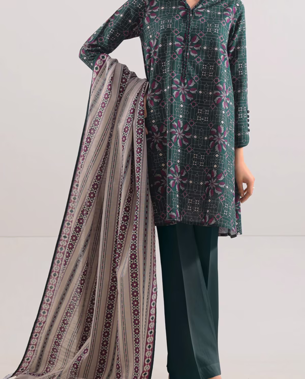 Unstitched 3-Piece Lawn Suit – Green | Saya | Annisafashion