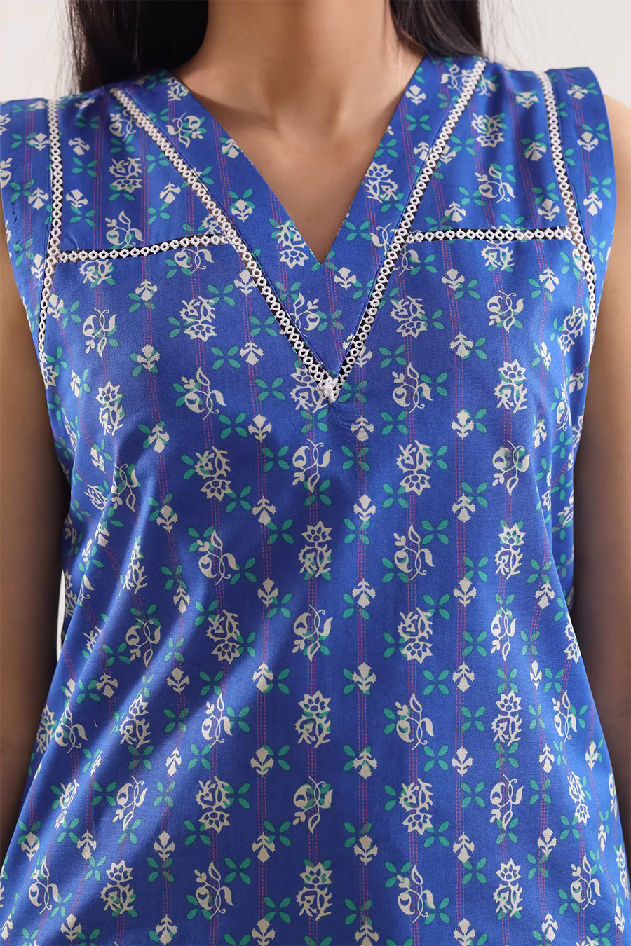 Unstitched 3-Piece Lawn Suit – Blue | Saya | Annisafashion - Image 4