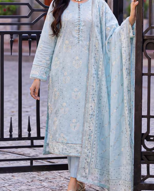 Unstitched 3-Piece Lawn Suit –  Blue | Saya | Annisafashion