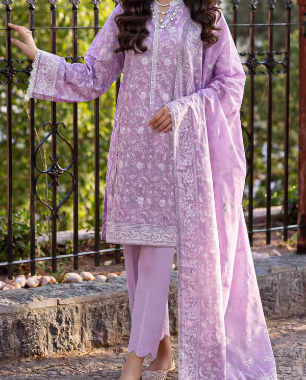 Unstitched 3-Piece Lawn Suit –  Lilac | Saya | Annisafashion