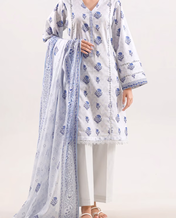 Unstitched 3-Piece Lawn Suit – white | Saya | Annisafashion