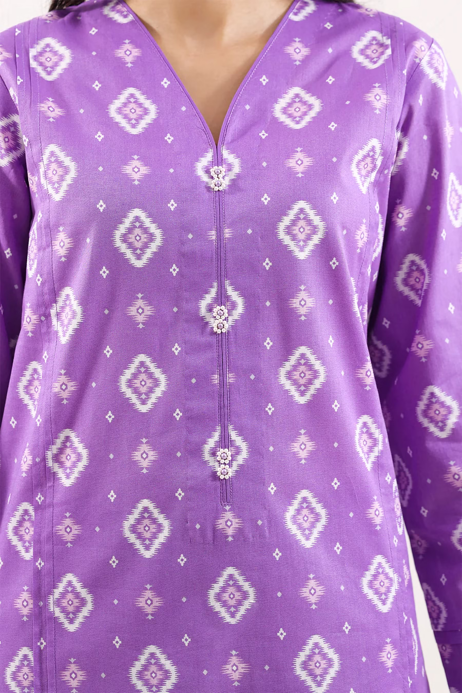Unstitched 3-Piece Lawn Suit – Pastel Purple | Saya | Annisafashion - Image 2