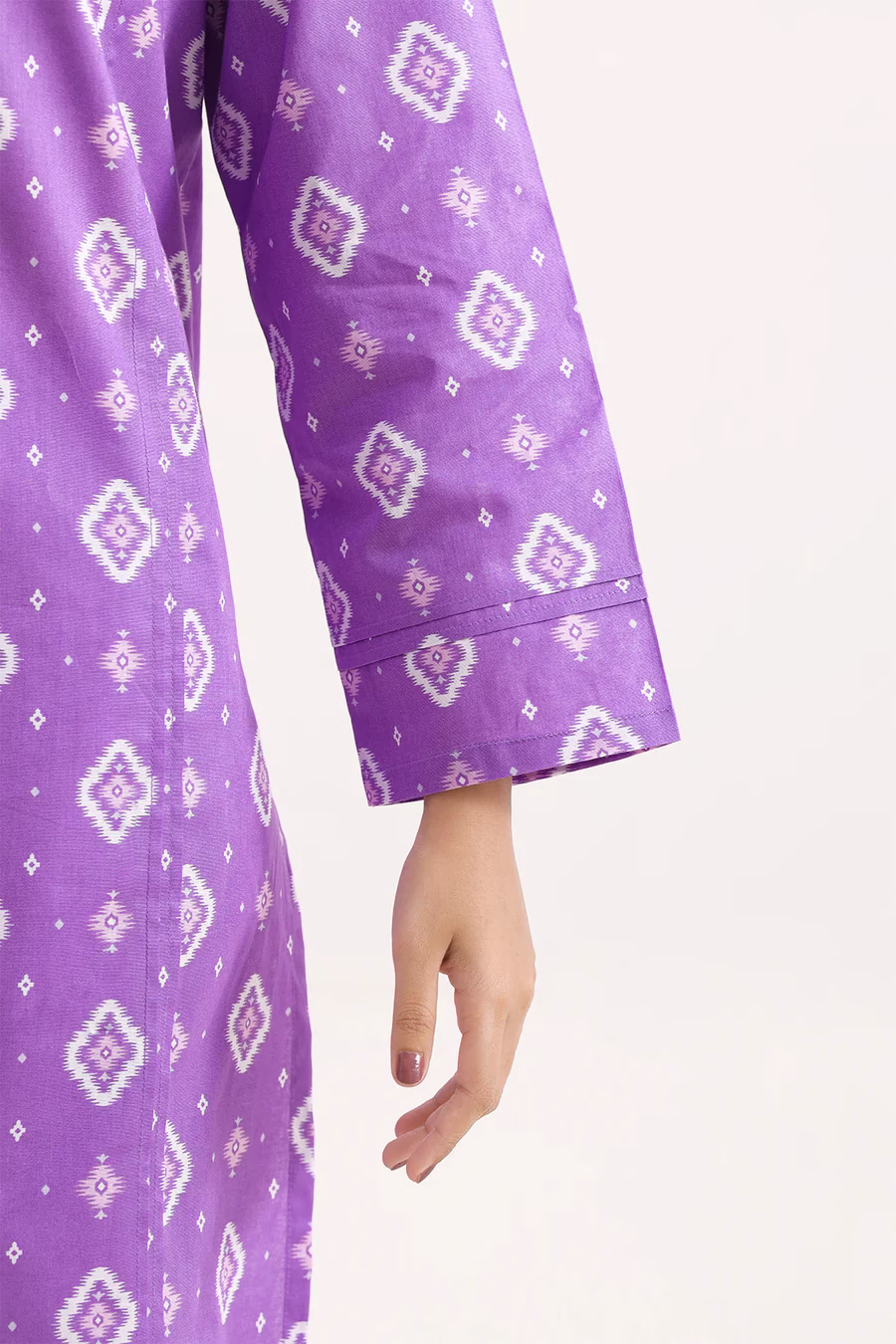 Unstitched 3-Piece Lawn Suit – Pastel Purple | Saya | Annisafashion - Image 3