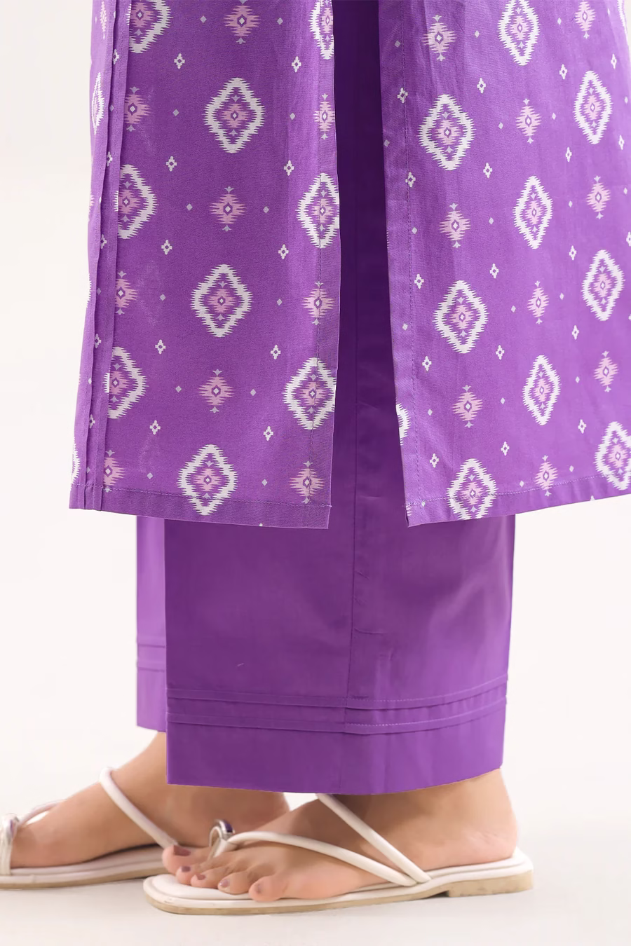 Unstitched 3-Piece Lawn Suit – Pastel Purple | Saya | Annisafashion - Image 4