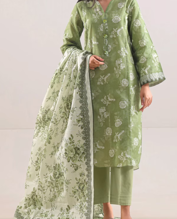 Unstitched 3-Piece Lawn Suit – Green | Saya | Annisafashion
