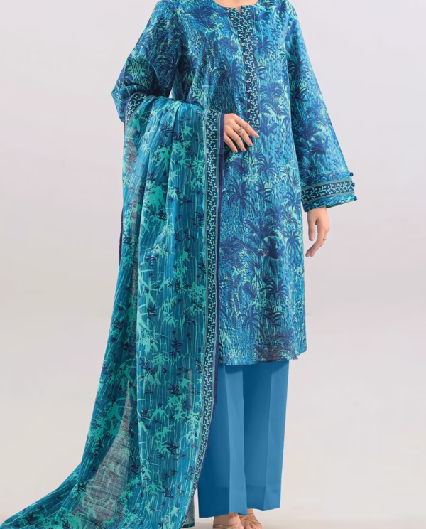 Unstitched 3-Piece Lawn Suit – Sea Green | Saya | Annisafashion